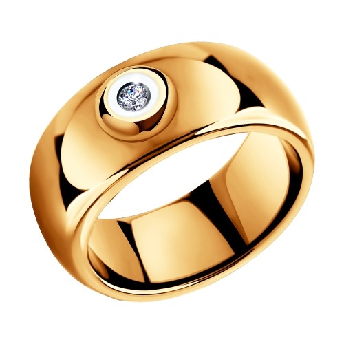 Кольцо SOKOLOV из керамики с золотом и бриллиантом