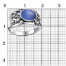 Кольцо из серебра с синей вставкой кошачий глаз