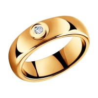 Кольцо SOKOLOV из керамики с золотом и бриллиантом 