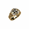 Золотое мужское кольцо с ониксом и фианитом