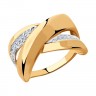 Золотое кольцо с фианитами бесцветными          