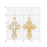 Ажурный крестик из комбинированного золота с бриллиантами
