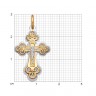 Крестик из комбинированного золота с алмазной гранью
