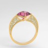 Ажурное кольцо из золота с корундом рубин