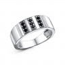 Серебряное кольцо с черными фианитами