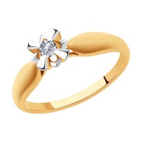 Золотое кольцо SOKOLOV с бриллиантом 
