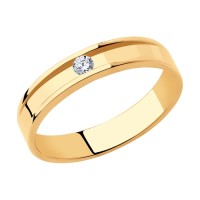 Обручальное кольцо из золота с бриллиантом  