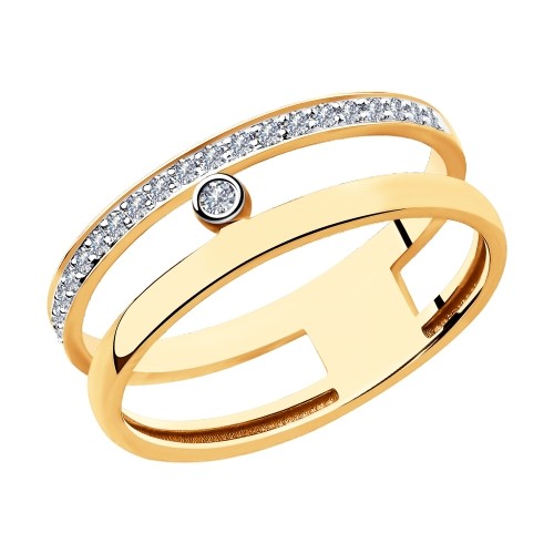 Золотое кольцо с бриллиантами SOKOLOV 