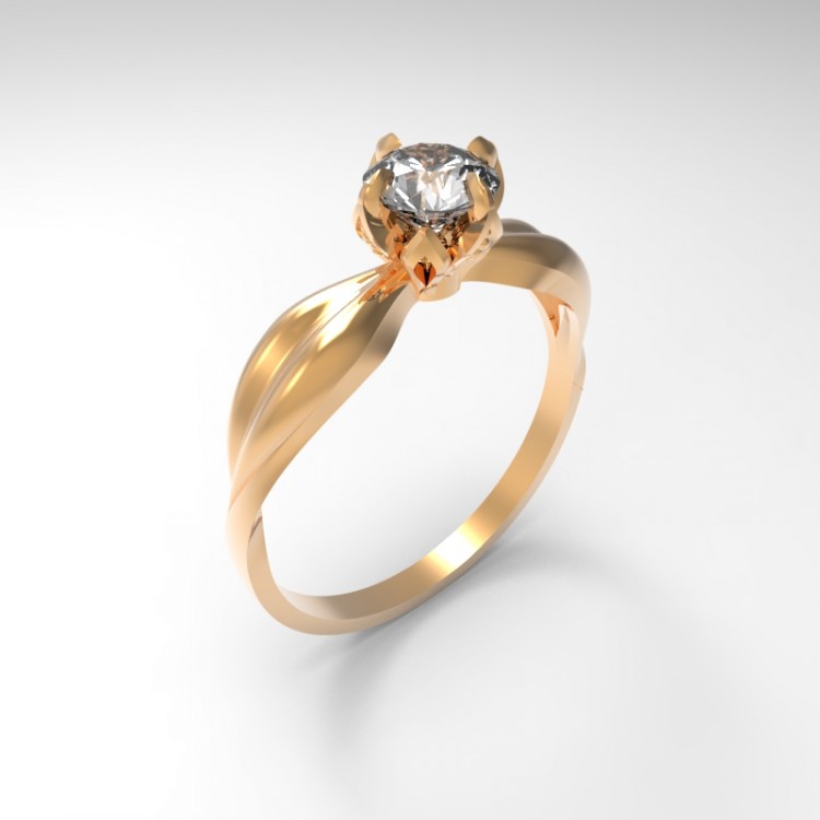 Кольцо из золота с кристаллом Swarovski     