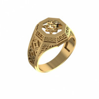 Мужское кольцо печатка из золота