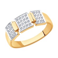 Кольцо с бриллиантами из комбинированного золота  
