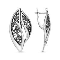 Серьги ажурные серебряные