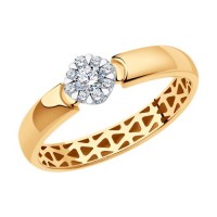 Кольцо из комбинированного золота SOKOLOV с бриллиантами
