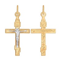 Крестик SOKOLOV из комбинированного золота   