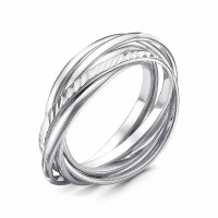 Серебряное кольцо с алмазной гранью