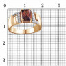 Позолоченное серебряное кольцо с красным фианитом