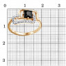 Кольцо из золоченого серебра с черным и бесцветными фианитами