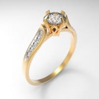 Золотое кольцо с кристаллами Swarovski   
