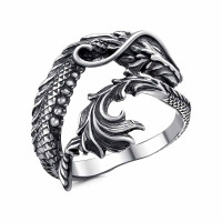 Серебряное кольцо Дракон