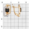 Серьги из золоченого серебра с черным и бесцветными фианитами