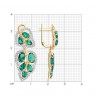 Серьги подвески из золота с изумрудами и фианитами
