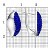Серебряные серьги с синим ювелирным стеклом