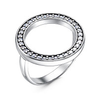 Кольцо из серебра круглое с фианитами
