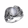 Серебряное ажурное кольцо с вставкой кошачий глаз