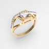 Стильное кольцо из золота с аметистом и фианитами