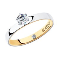 Кольцо из комбинированного золота с бриллиантами SOKOLOV