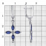 Серьги подвески из серебра с вставками шпинель сапфир
