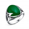 Кольцо из серебра с агатом зеленым