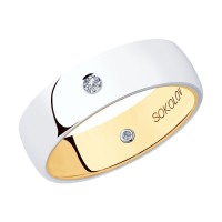 Кольцо из комбинированного золота с бриллиантами SOKOLOV