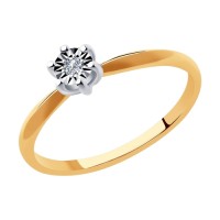 Кольцо с бриллиантом из комбинированного золота SOKOLOV     