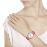 Серебряные наручные женские часы с фианитами
