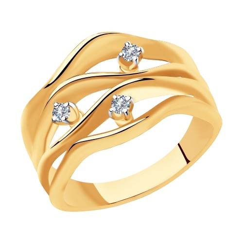 Золотое кольцо SOKOLOV с бриллиантами      