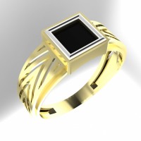 Мужское кольцо из золота с ониксом