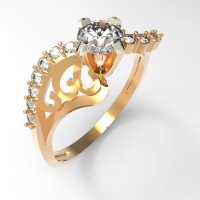 Кольцо с кристалами Swarovski из золота  