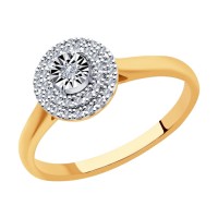 Кольцо SOKOLOV с бриллиантами из комбинированного золота 