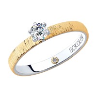 Кольцо с бриллиантами из комбинированного золота SOKOLOV