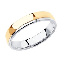 Обручальное кольцо 3,5 мм из комбинированного золота 