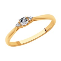 Кольцо с бриллиантами из комбинированного золота       