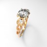 Стильное золотое кольцо со Swarovski 