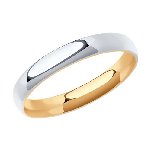 Классическое обручальное кольцо из комбинированного золота   