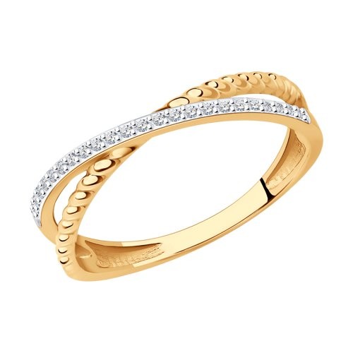 Стильное золотое кольцо с бриллиантами