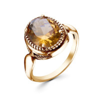 Серебряное позолоченное кольцо с султанитом