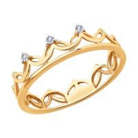 Кольцо Корона с бриллиантами из золота