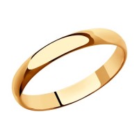Гладкое обручальное кольцо 3 мм из золота    