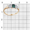 Серебряное позолоченное кольцо с эмалью и фианитами