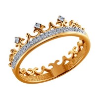 Кольцо Корона с бриллиантами из золота  
